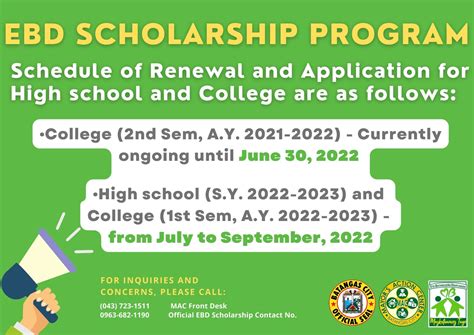 ebd scholarship renewal|Please be advised that the .